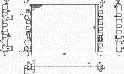 Magneti Marelli 350213196300 - Радиатор, охлаждение двигателя autospares.lv