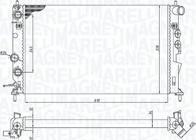 Magneti Marelli 350213190300 - Радиатор, охлаждение двигателя autospares.lv