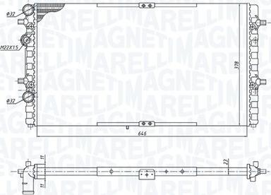 Magneti Marelli 350213191400 - Радиатор, охлаждение двигателя autospares.lv