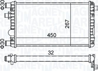 Magneti Marelli 350213191300 - Радиатор, охлаждение двигателя autospares.lv