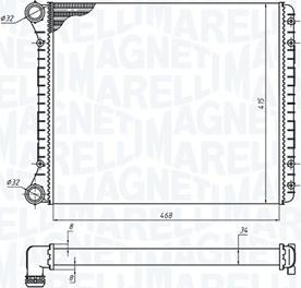 Magneti Marelli 350213198900 - Радиатор, охлаждение двигателя autospares.lv
