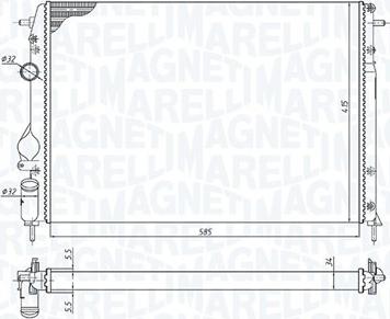 Magneti Marelli 350213198500 - Радиатор, охлаждение двигателя autospares.lv