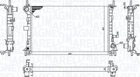 Magneti Marelli 350213198100 - Радиатор, охлаждение двигателя autospares.lv