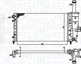 Magneti Marelli 350213193900 - Радиатор, охлаждение двигателя autospares.lv