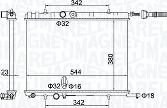 Magneti Marelli 350213193400 - Радиатор, охлаждение двигателя autospares.lv