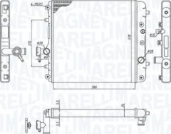 Magneti Marelli 350213193100 - Радиатор, охлаждение двигателя autospares.lv