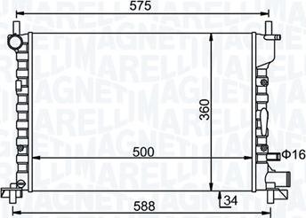 Magneti Marelli 350213193300 - Радиатор, охлаждение двигателя autospares.lv