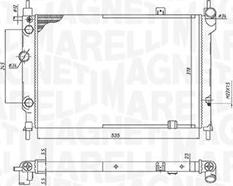 Magneti Marelli 350213193200 - Радиатор, охлаждение двигателя autospares.lv