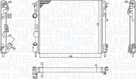 Magneti Marelli 350213192600 - Радиатор, охлаждение двигателя autospares.lv