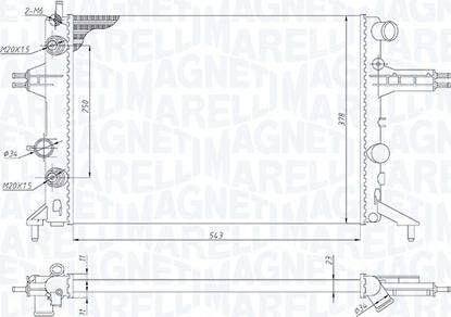 Magneti Marelli 350213192800 - Радиатор, охлаждение двигателя autospares.lv