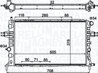 Magneti Marelli 350213192300 - Радиатор, охлаждение двигателя autospares.lv