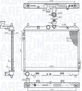 Magneti Marelli 350213192200 - Радиатор, охлаждение двигателя autospares.lv