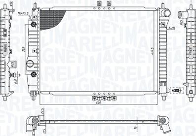 Magneti Marelli 350213197400 - Радиатор, охлаждение двигателя autospares.lv