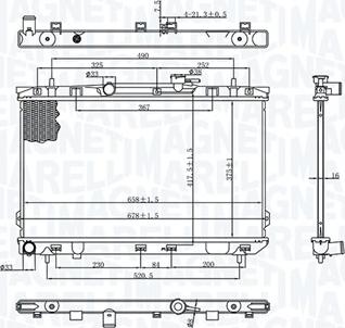 Magneti Marelli 350213197200 - Радиатор, охлаждение двигателя autospares.lv