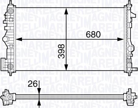 Magneti Marelli 350213141400 - Радиатор, охлаждение двигателя autospares.lv