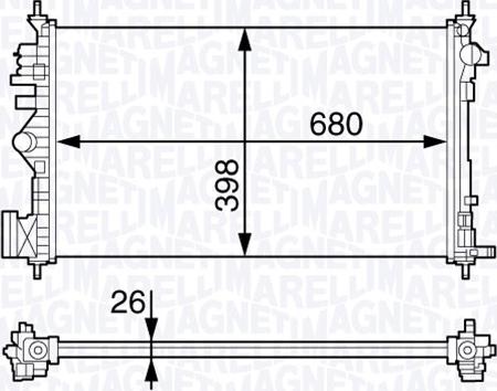 Magneti Marelli 350213141100 - Радиатор, охлаждение двигателя autospares.lv