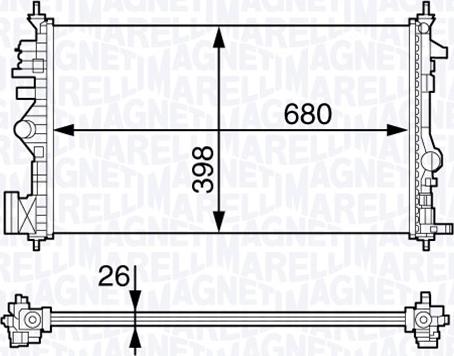 Magneti Marelli 350213141300 - Радиатор, охлаждение двигателя autospares.lv