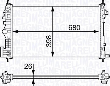 Magneti Marelli 350213141200 - Радиатор, охлаждение двигателя autospares.lv
