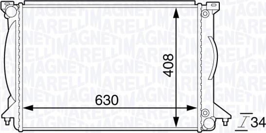 Magneti Marelli 350213143900 - Радиатор, охлаждение двигателя autospares.lv