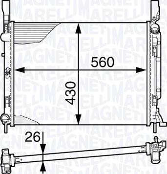 Magneti Marelli 350213142400 - Радиатор, охлаждение двигателя autospares.lv