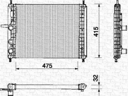 Magneti Marelli 350213142000 - Радиатор, охлаждение двигателя autospares.lv