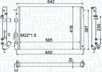 Magneti Marelli 350213159400 - Радиатор, охлаждение двигателя autospares.lv