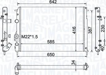 Magneti Marelli 350213159100 - Радиатор, охлаждение двигателя autospares.lv