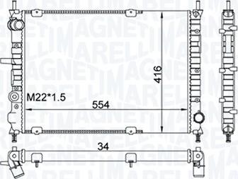 Magneti Marelli 350213154300 - Радиатор, охлаждение двигателя autospares.lv