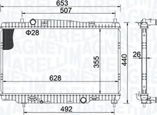 Magneti Marelli 350213155400 - Радиатор, охлаждение двигателя autospares.lv