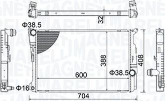 Magneti Marelli 350213155200 - Радиатор, охлаждение двигателя autospares.lv