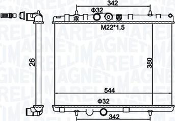 Magneti Marelli 350213156100 - Радиатор, охлаждение двигателя autospares.lv