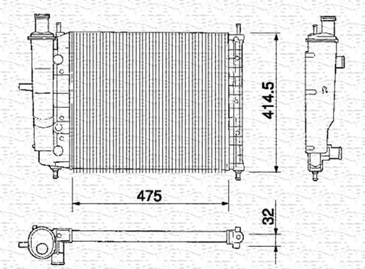 Magneti Marelli 350213151000 - Радиатор, охлаждение двигателя autospares.lv