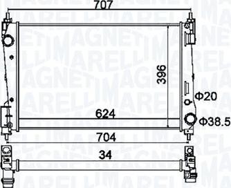 Magneti Marelli 350213151200 - Радиатор, охлаждение двигателя autospares.lv