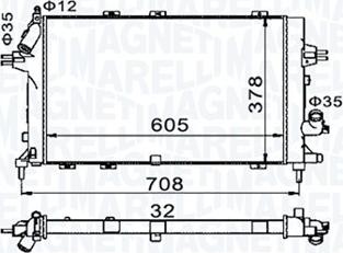 Magneti Marelli 350213153400 - Радиатор, охлаждение двигателя autospares.lv