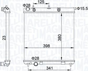 Magneti Marelli 350213153700 - Радиатор, охлаждение двигателя autospares.lv