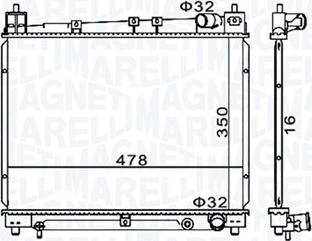 Magneti Marelli 350213152900 - Радиатор, охлаждение двигателя autospares.lv