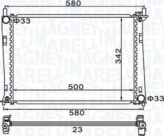 Magneti Marelli 350213152600 - Радиатор, охлаждение двигателя autospares.lv