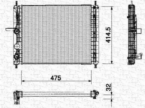 Magneti Marelli 350213164000 - Радиатор, охлаждение двигателя autospares.lv