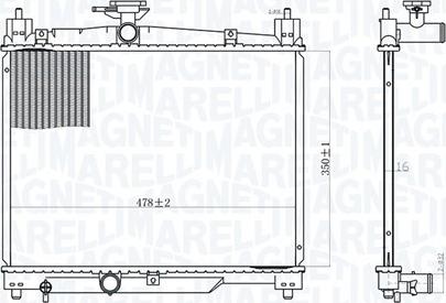 Magneti Marelli 350213164800 - Радиатор, охлаждение двигателя autospares.lv