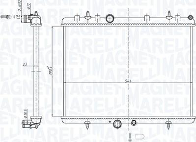 Magneti Marelli 350213164700 - Радиатор, охлаждение двигателя autospares.lv