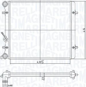 Magneti Marelli 350213166700 - Радиатор, охлаждение двигателя autospares.lv