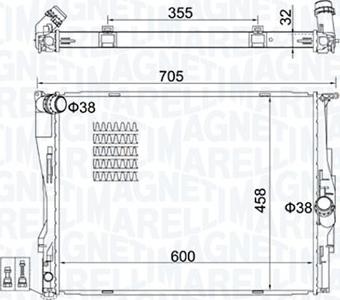 Magneti Marelli 350213160700 - Радиатор, охлаждение двигателя autospares.lv