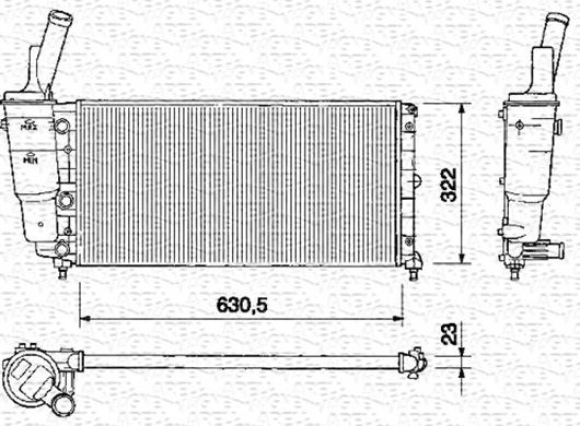 Magneti Marelli 350213161000 - Радиатор, охлаждение двигателя autospares.lv