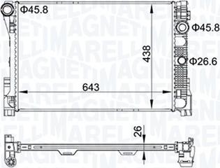 Magneti Marelli 350213161300 - Радиатор, охлаждение двигателя autospares.lv