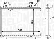 Magneti Marelli 350213163900 - Радиатор, охлаждение двигателя autospares.lv