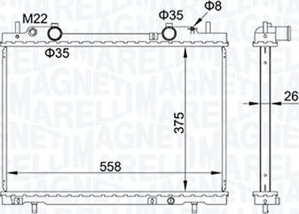 Magneti Marelli 350213163900 - Радиатор, охлаждение двигателя autospares.lv