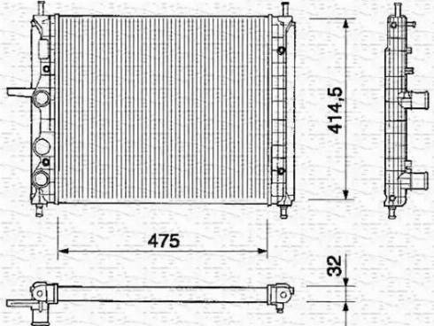 Magneti Marelli 350213163000 - Радиатор, охлаждение двигателя autospares.lv