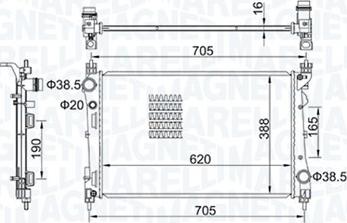 Magneti Marelli 350213163100 - Радиатор, охлаждение двигателя autospares.lv