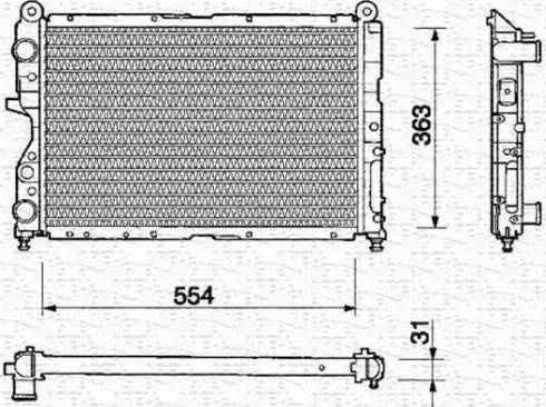 Magneti Marelli 350213108000 - Радиатор, охлаждение двигателя autospares.lv