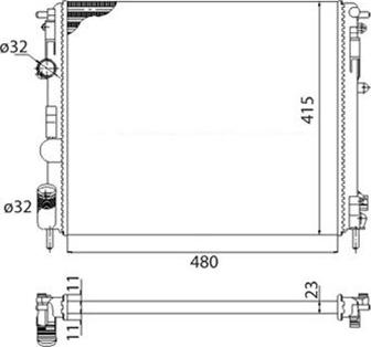 Magneti Marelli 350213103503 - Радиатор, охлаждение двигателя autospares.lv